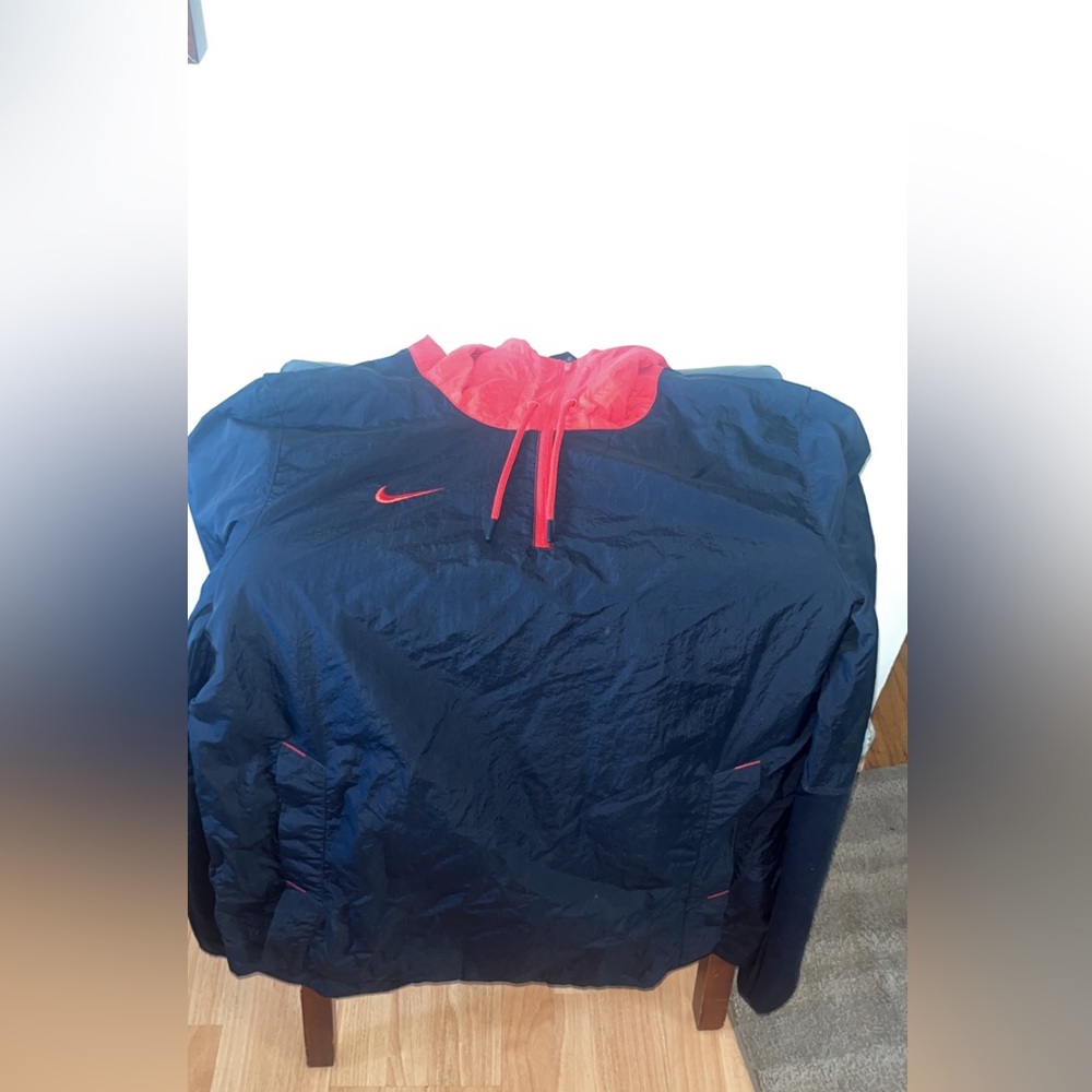 Mens Black and Red Nike Windbreaker